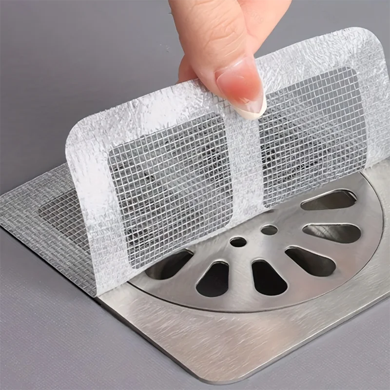 50PCS Disposable Shower Mesh Drain Hair Catcher