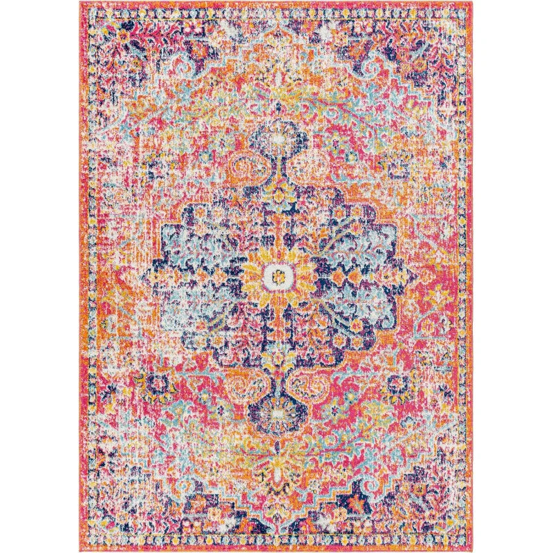 Odelia Vintage Bohemian Area Rug, 3'11" x 5'7", Pink/Orange