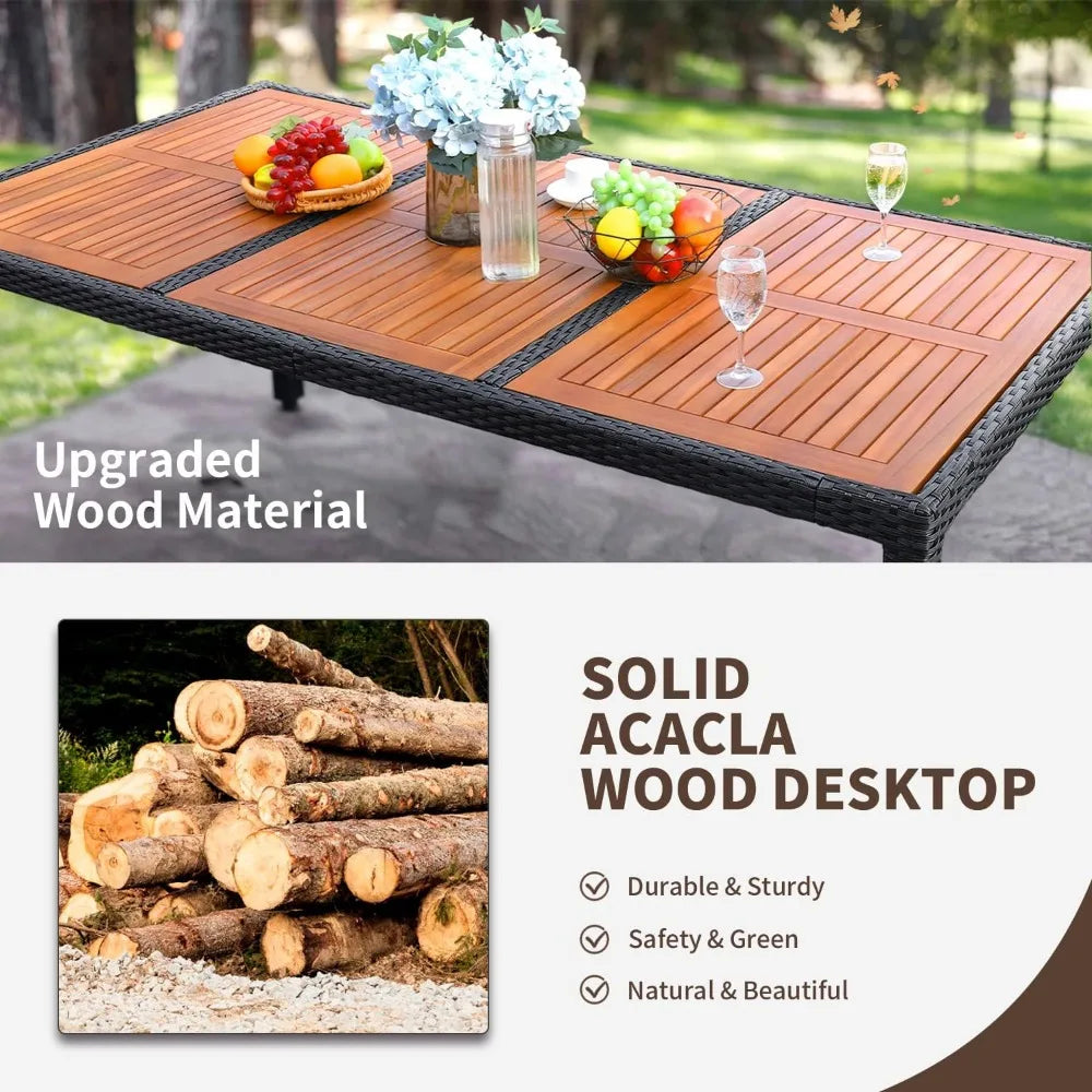 9/PCS Dining Set Outdoor Acacia Wood Table/Chairs