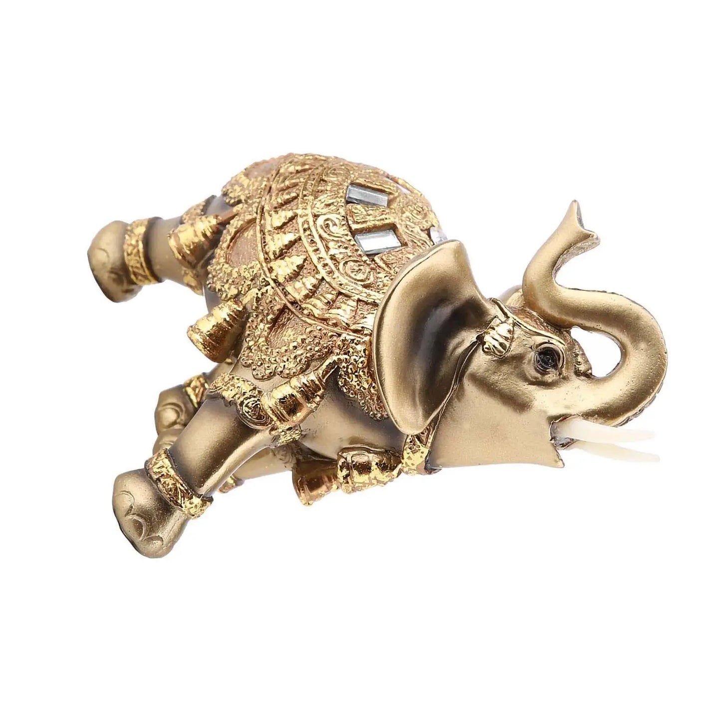 Feng Shui Golden Elephant Statue Wealth Figurine