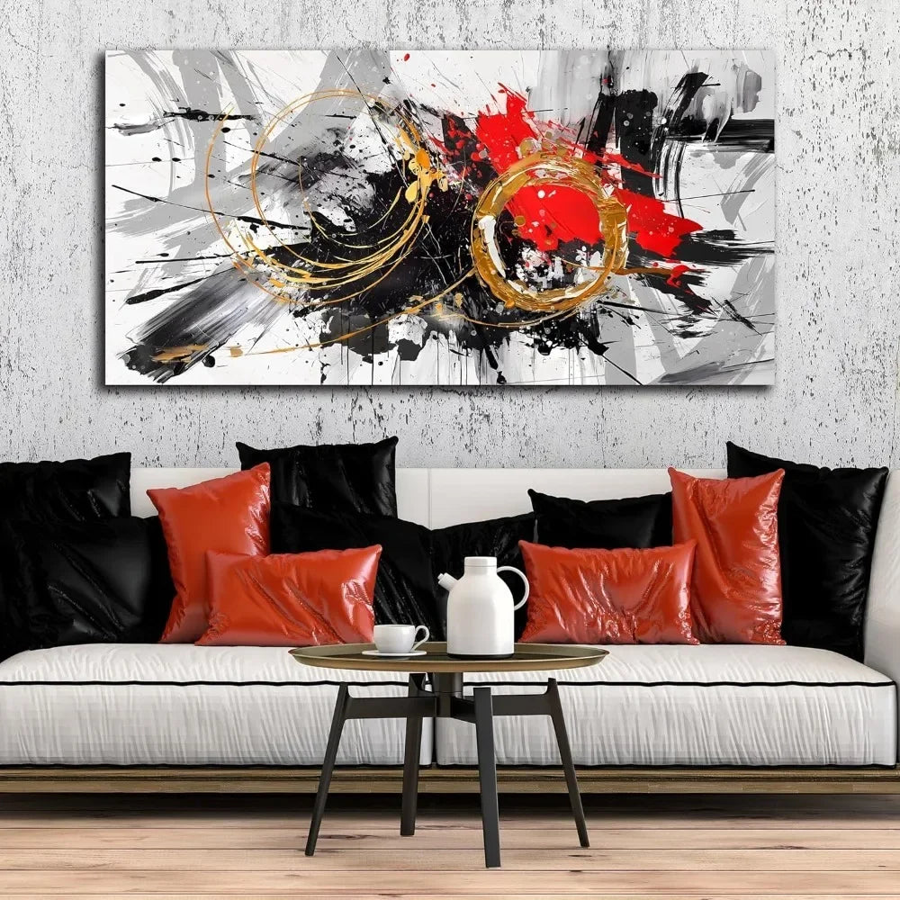 Large Abstract Art Wall Decorative Paintings Black and White Canvas Wall Art Decorative Pictures for Living Room Decor Home
