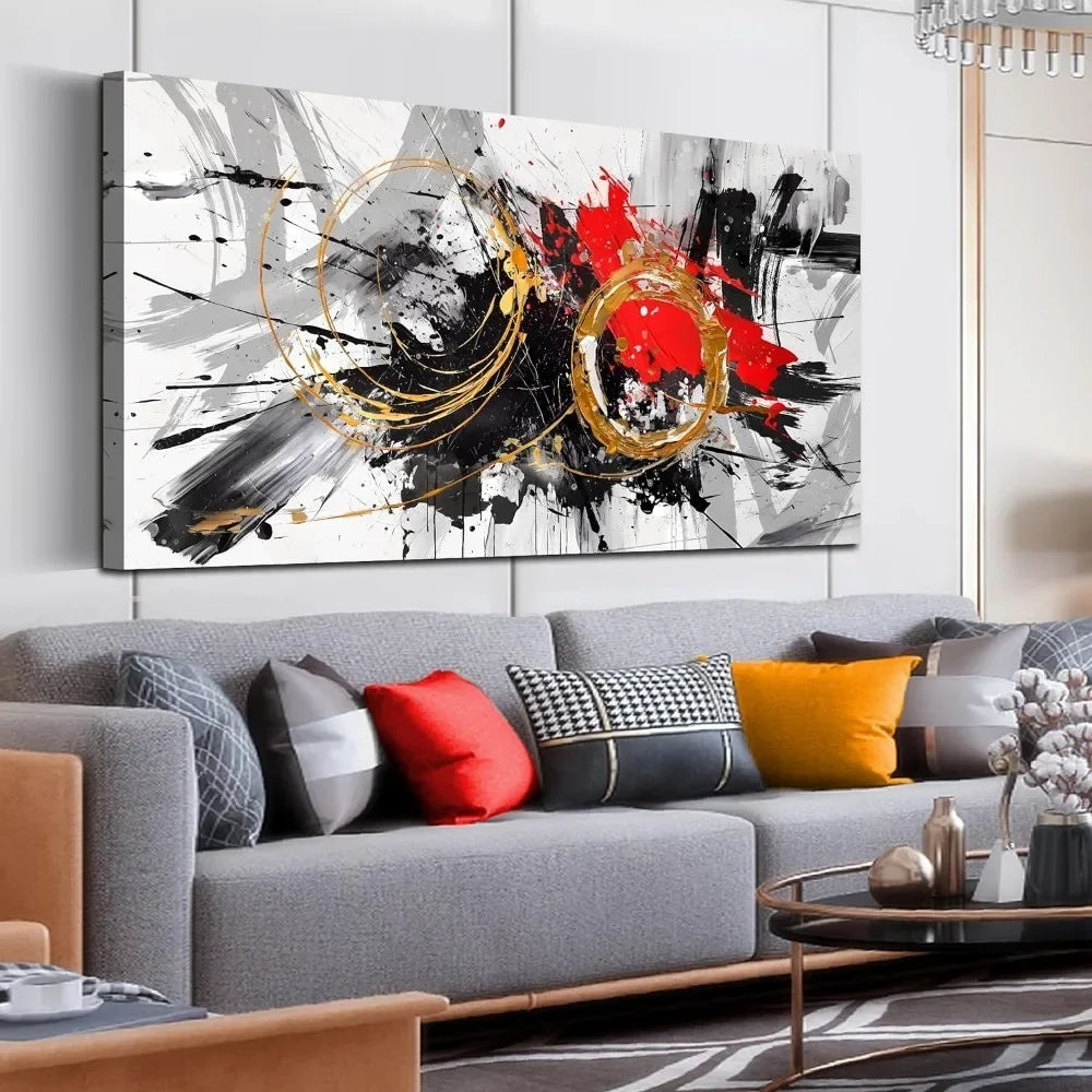 Large Abstract Art Wall Decorative Paintings Black and White Canvas Wall Art Decorative Pictures for Living Room Decor Home