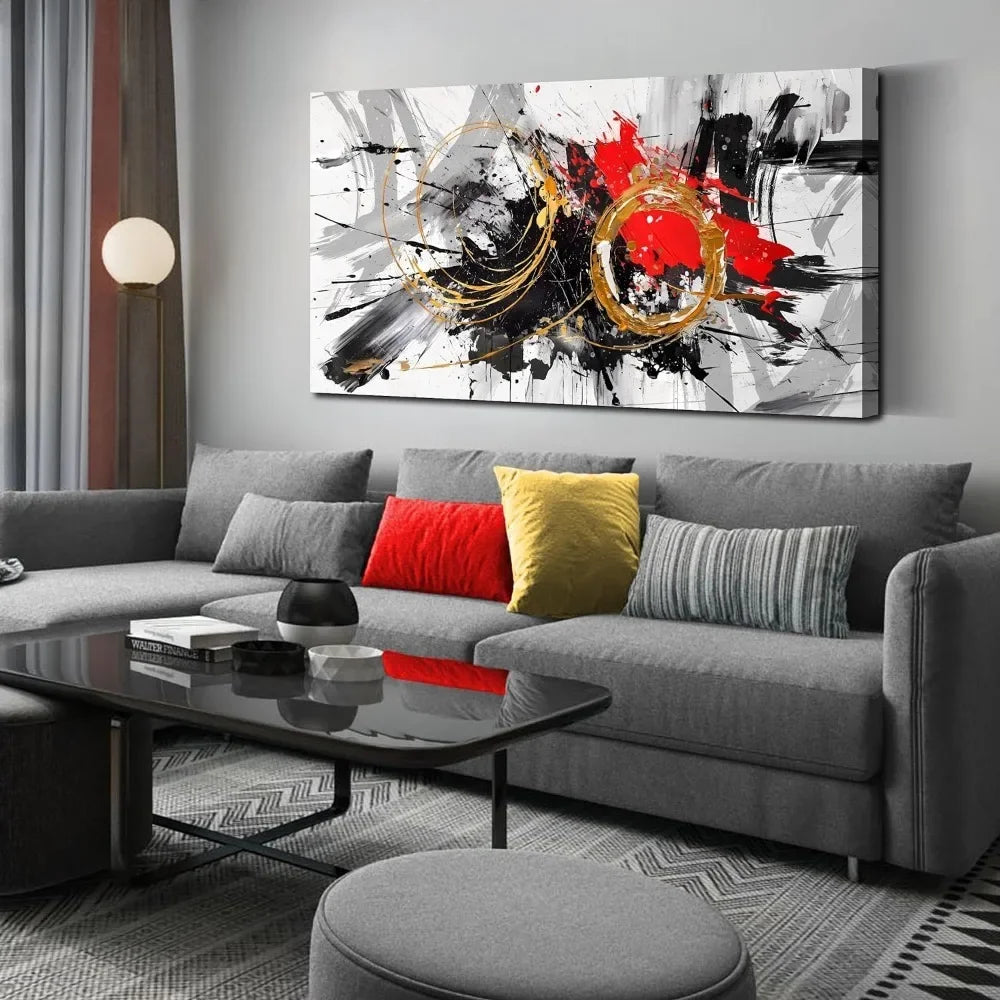 Large Abstract Art Wall Decorative Paintings Black and White Canvas Wall Art Decorative Pictures for Living Room Decor Home