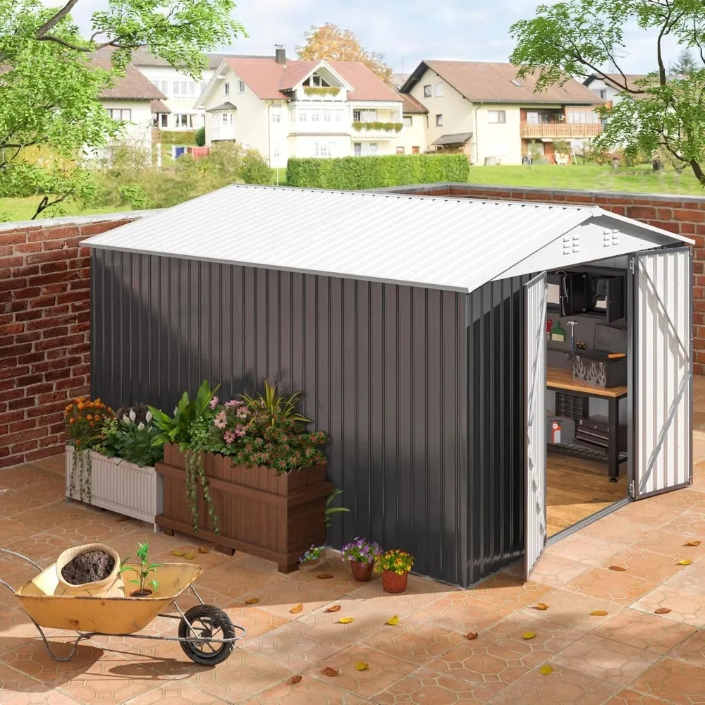 12x10' Storage Shed w/Updated Frame Structure, Lockable Doors