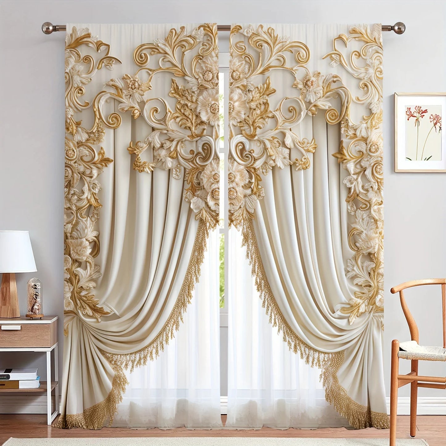 Decor 3D Digital Print Decorative Curtain Panels