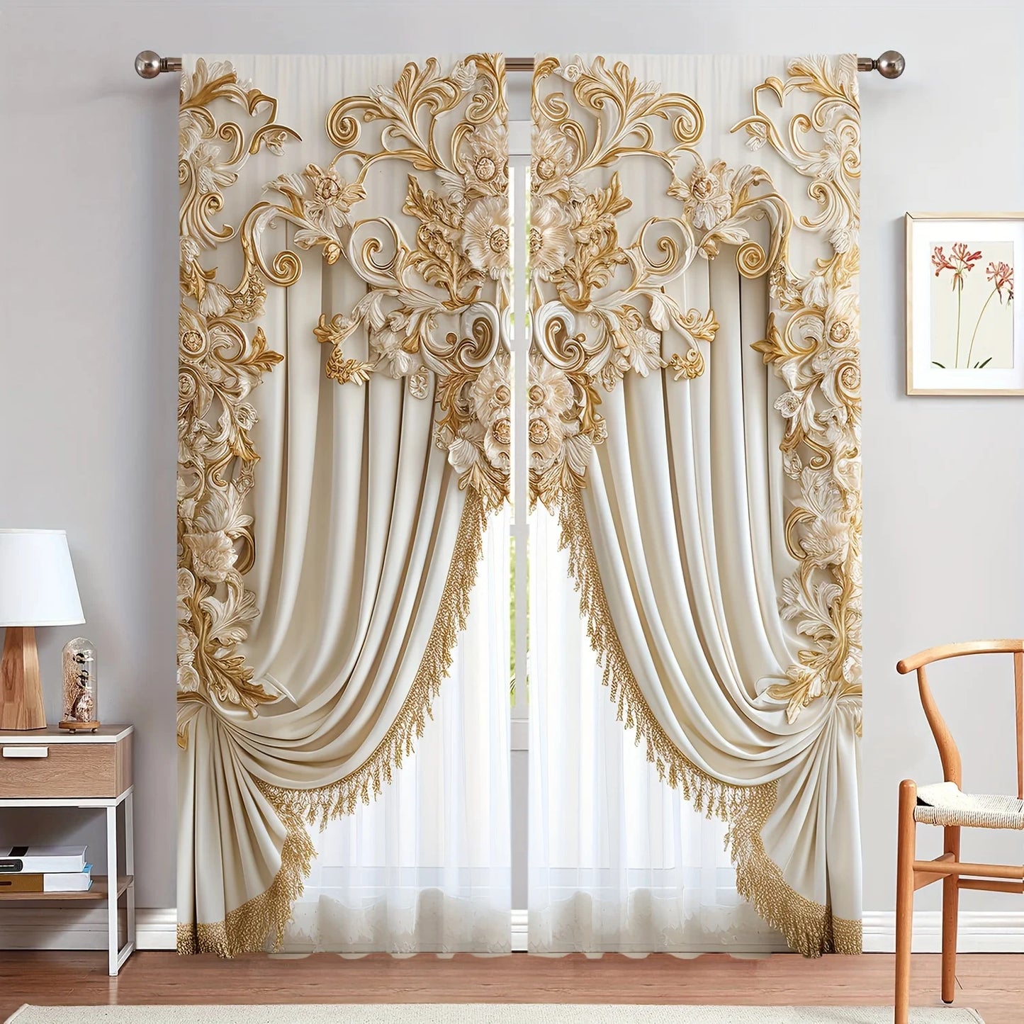 Decor 3D Digital Print Decorative Curtain Panels