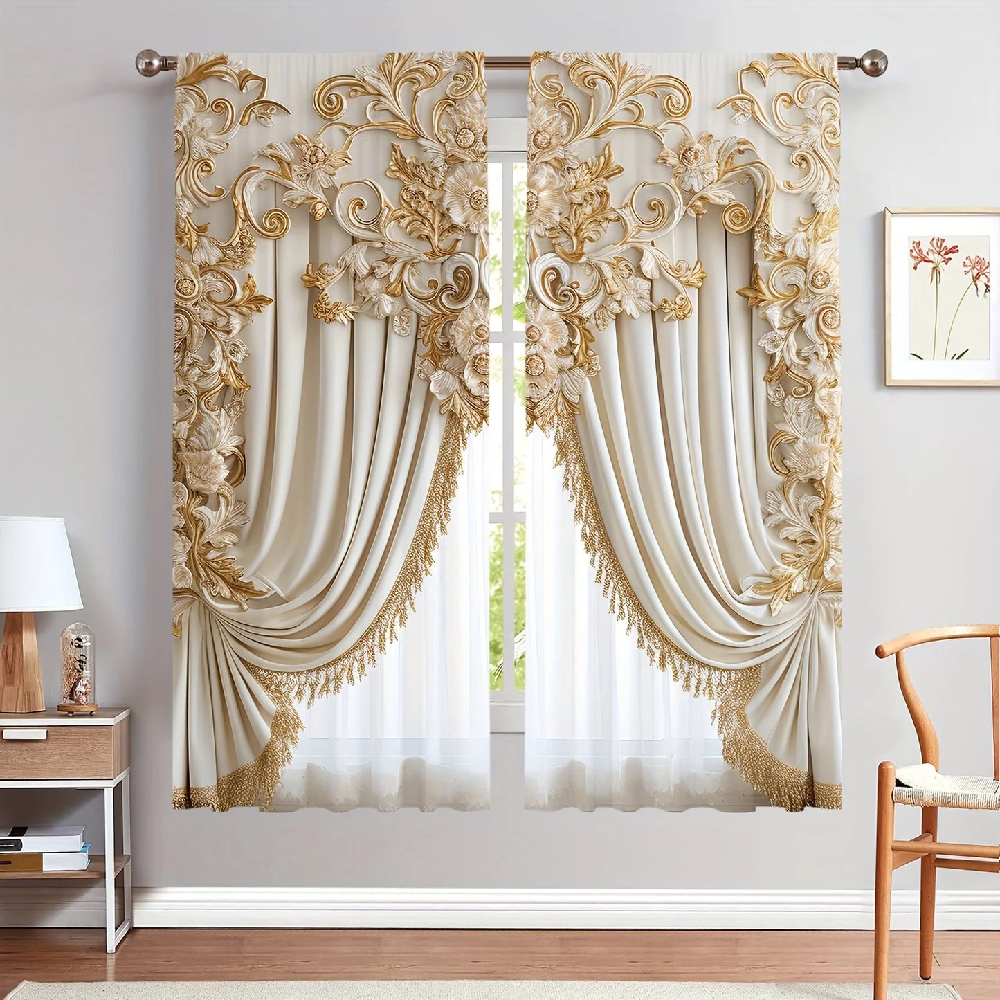 Decor 3D Digital Print Decorative Curtain Panels