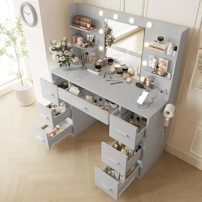 Vanity Desk/Mirror Power Outlet And 10 Lights