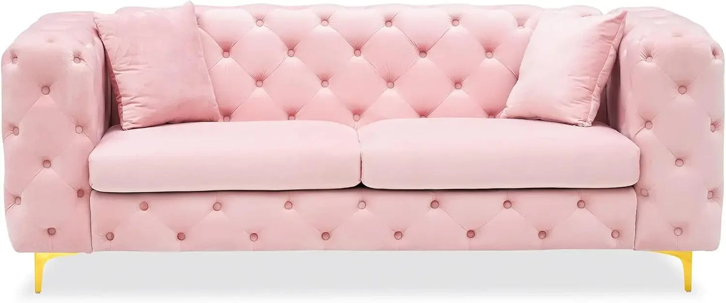 75" Long Upholstered Velvet Sofa For Living Room,