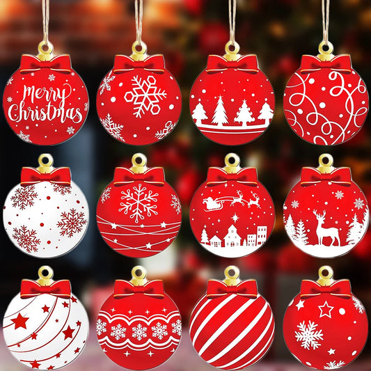 Merry Xmas Xmas Tree Balls Pendants Decoration Tags Decor