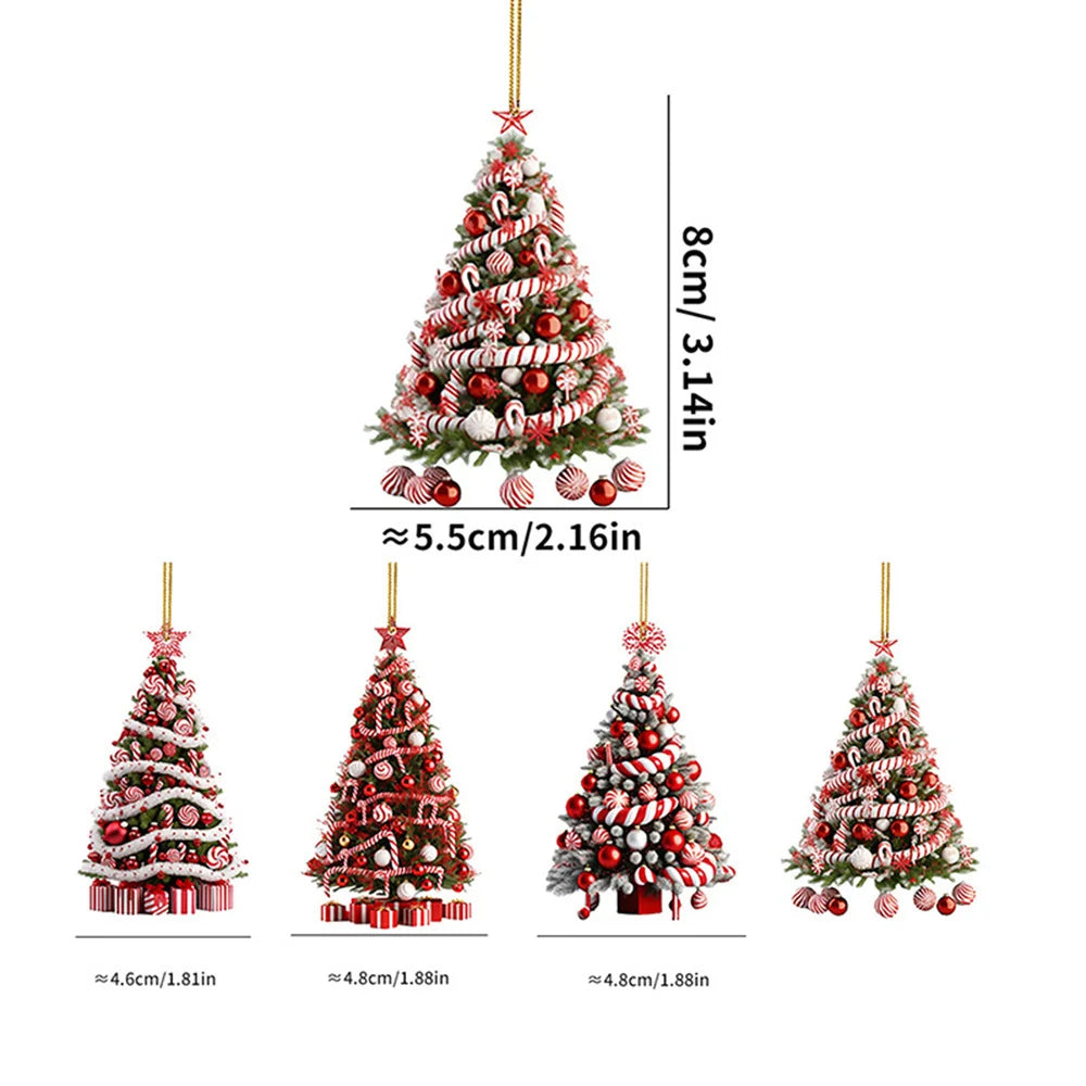 4PCS Christmas Tree Hanging Ornaments Pendant Decoration