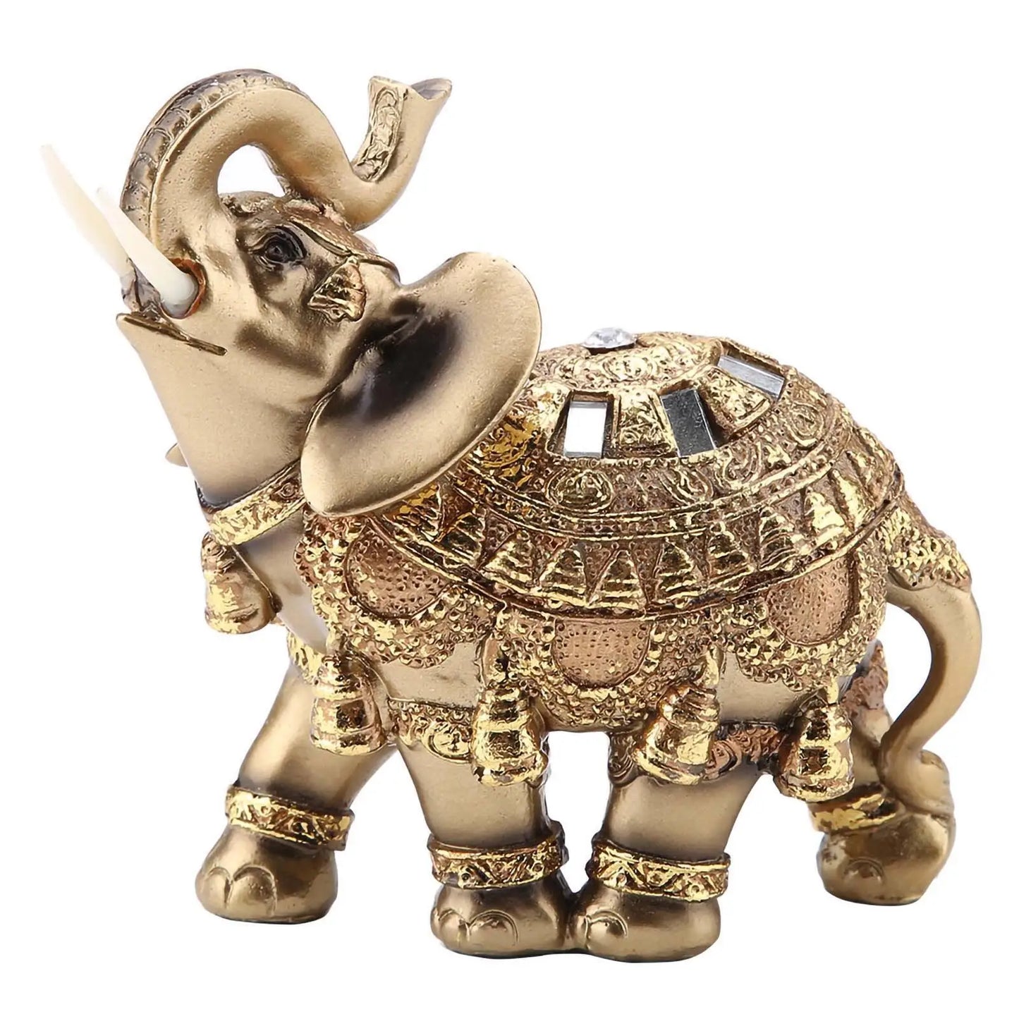 Feng Shui Golden Elephant Statue Wealth Figurine