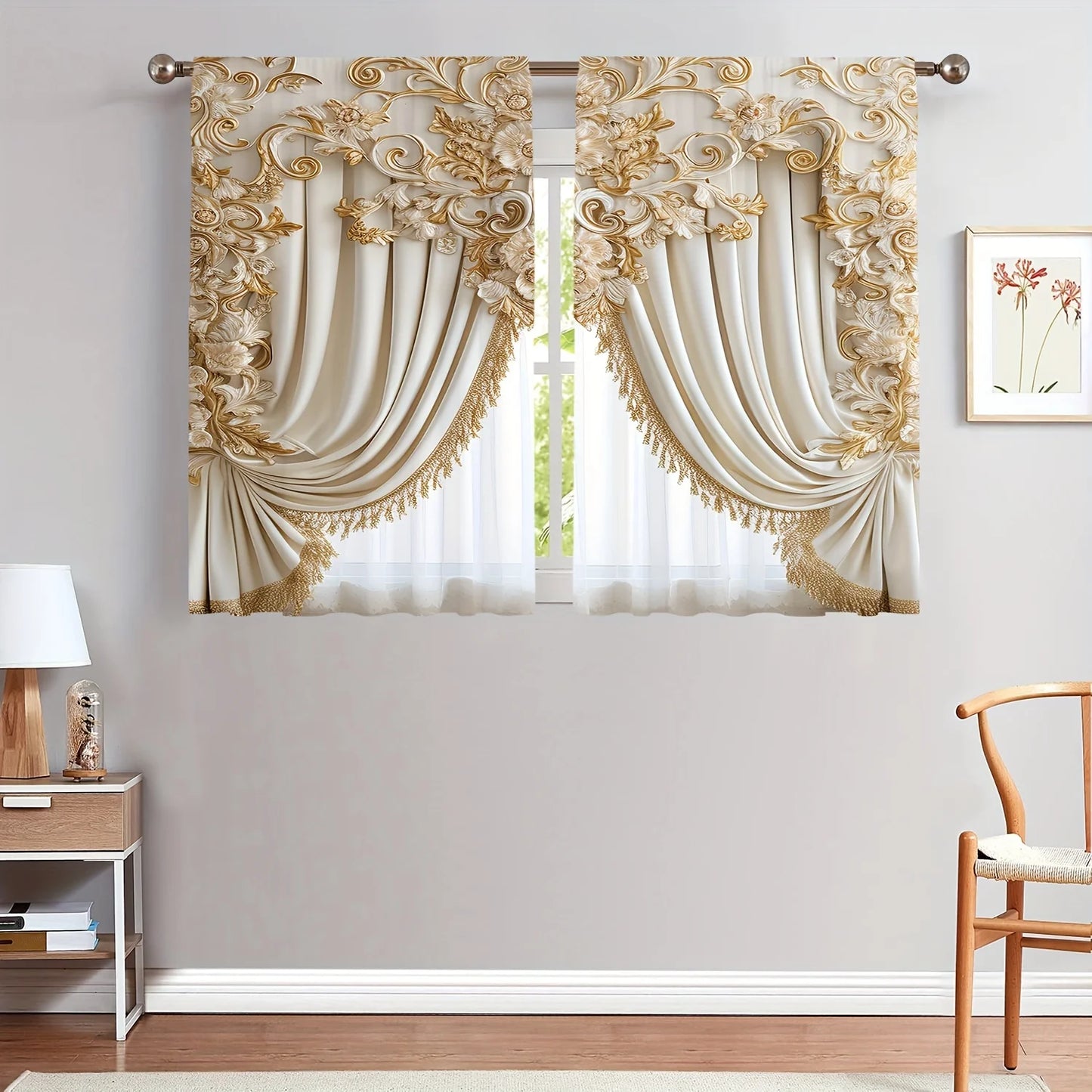 Decor 3D Digital Print Decorative Curtain Panels