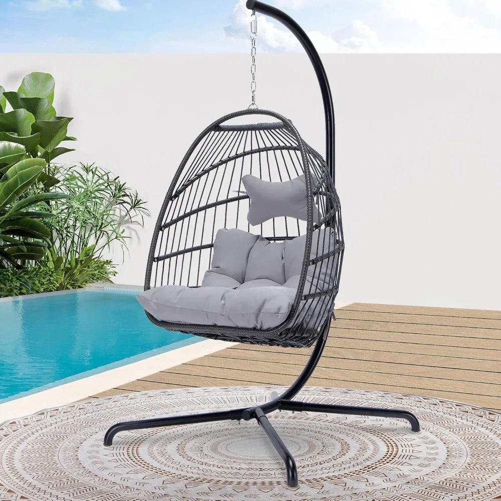 Outdoor Hanging Egg Wicker Patio Chair