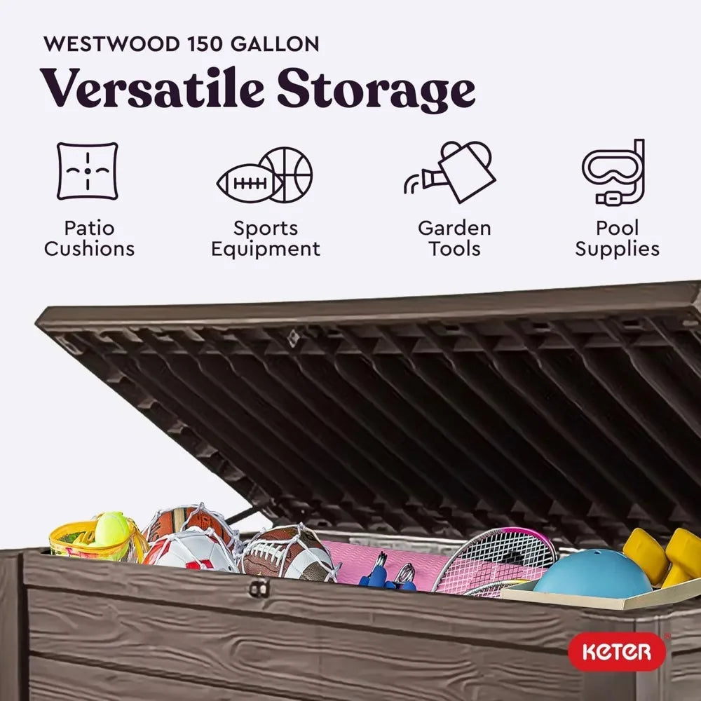 150 Gallon Plastic Outdoor Furniture Storage Deck Box