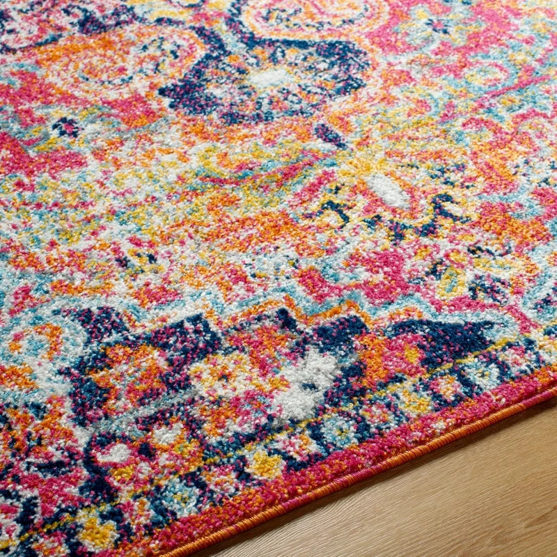 Odelia Vintage Bohemian Area Rug, 3'11" x 5'7", Pink/Orange