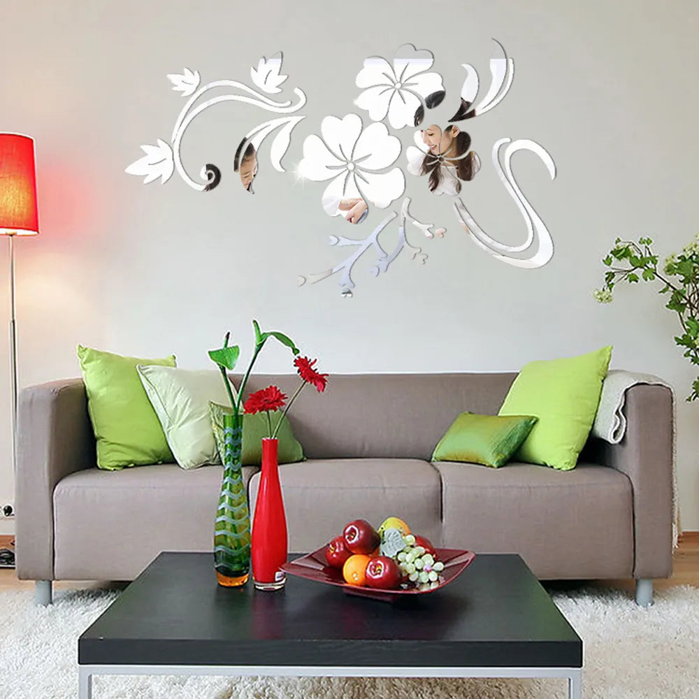 3D Mirror Removable Wall Sticker Acrylic Mural Decal