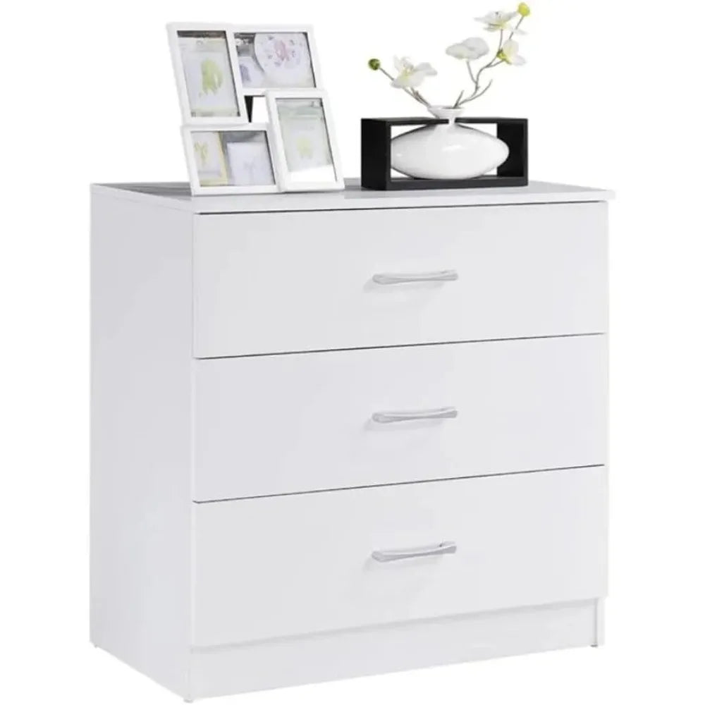 White Contemporary 3/8 Drawer Double Bedroom Dresser