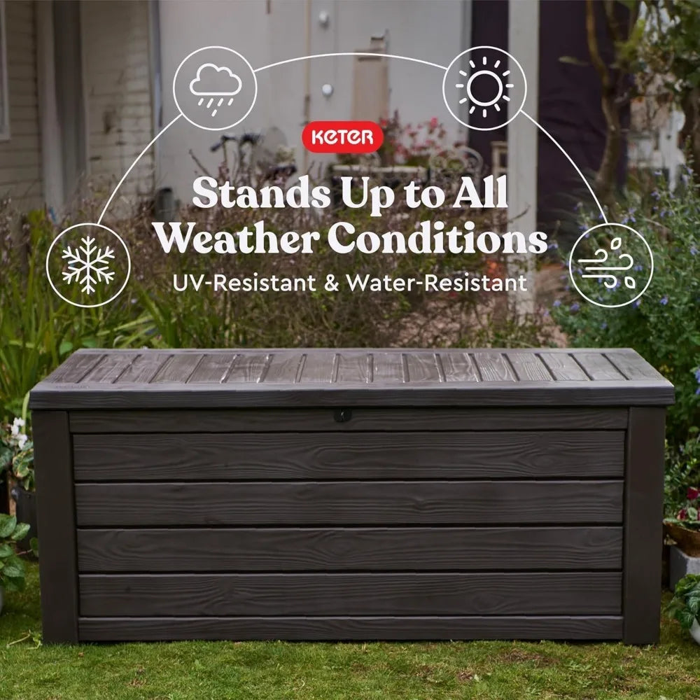 150 Gallon Plastic Outdoor Furniture Storage Deck Box