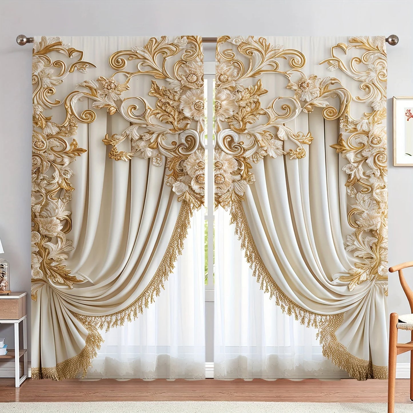 Decor 3D Digital Print Decorative Curtain Panels