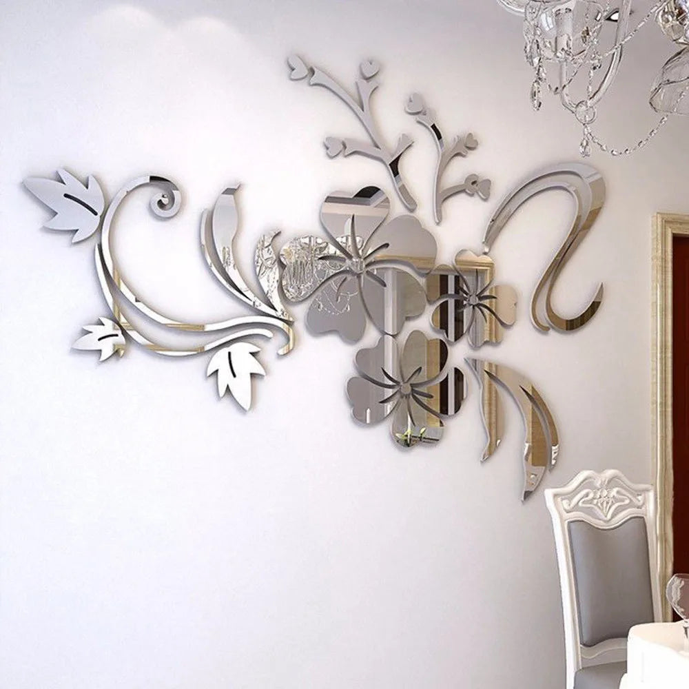 3D Mirror Removable Wall Sticker Acrylic Mural Decal