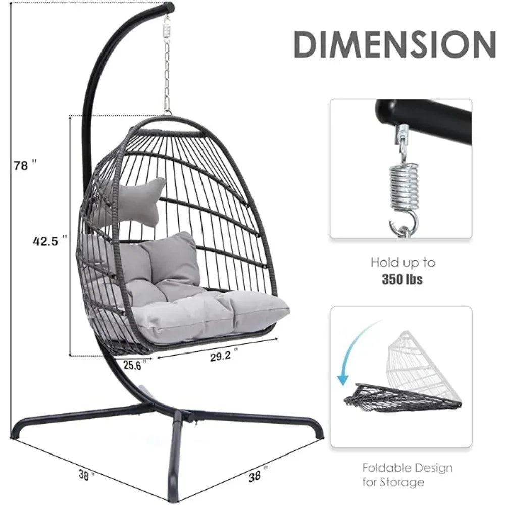 Outdoor Hanging Egg Wicker Patio Chair