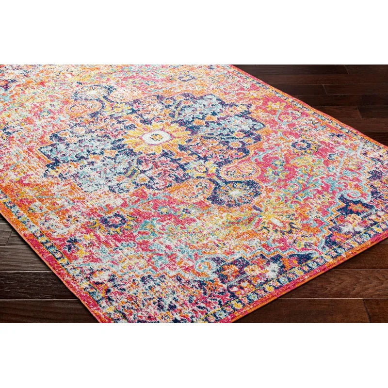 Odelia Vintage Bohemian Area Rug, 3'11" x 5'7", Pink/Orange