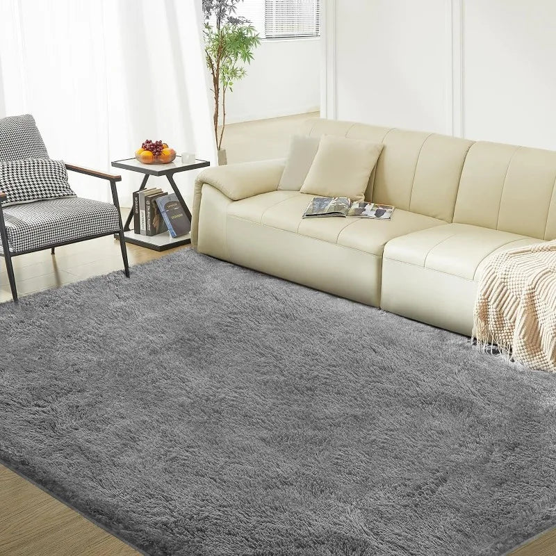 Grey Fluffy Shag Area Rug for Bedroom
,