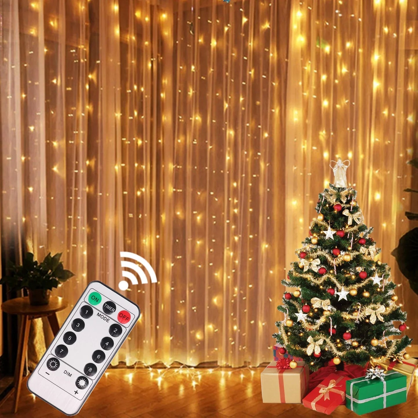 New Christmas Lights Curtain Garland Merry Christmas Decorations