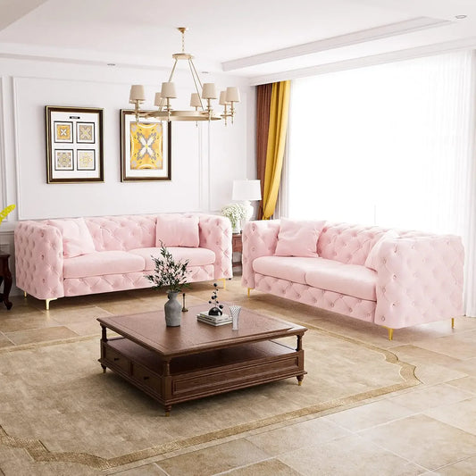 75" Long Upholstered Velvet Sofa For Living Room,