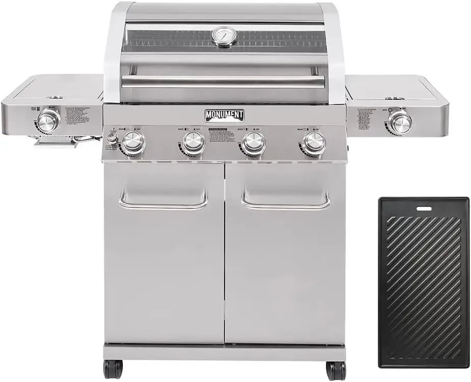 Large 4-Burner Propane Gas Stainless Steel Grill